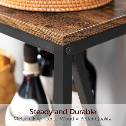 MAHANCRIS 55" Sofa Table, Industrial Console Table, 3-Tier Narrow Sofa Table with Storage Shelves, Foyer Table for Entryway, Hallway, Kitchen, Living Room and Bedroom, Rustic Brown CTHR80401