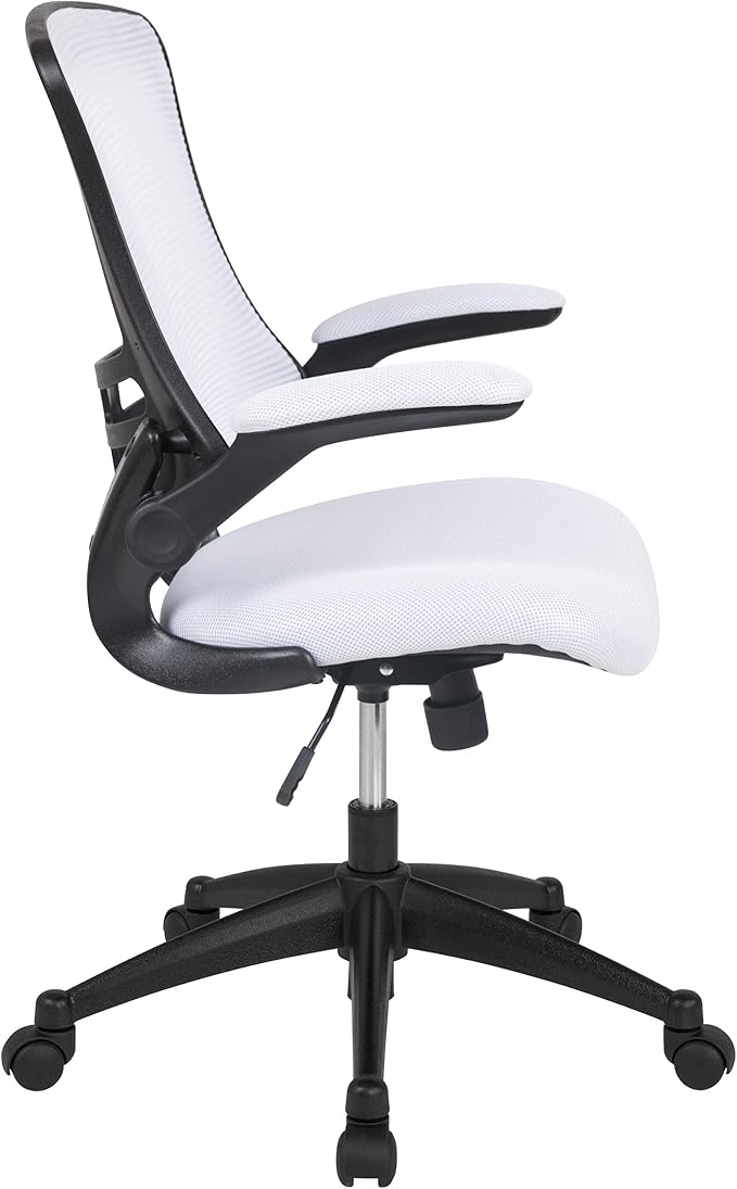 Flash Furniture Kelista Office Chair, Ergonomic, Mid-Back, Black Mesh with Swivel