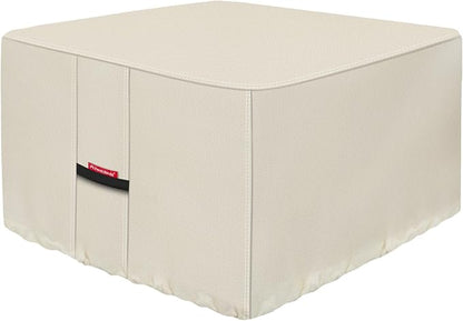 Porch Shield Fire Pit Cover - Waterproof 600D Heavy Duty Fade Resistant Square Patio Fire Pit Table Cover Beige - 28 x 28 inch