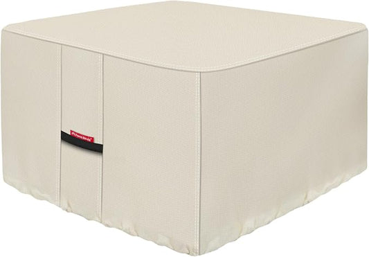 Porch Shield Fire Pit Cover - Waterproof 600D Heavy Duty Fade Resistant Square Patio Fire Pit Table Cover Beige - 32 x 32 inch