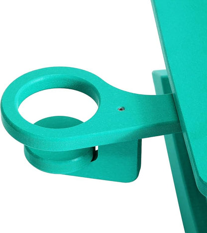 Costaelm Paradise Kids Outdoor Preschool HDPE Plastic Classic Adirondack Rocking Chair (Set of 2), Turquoise