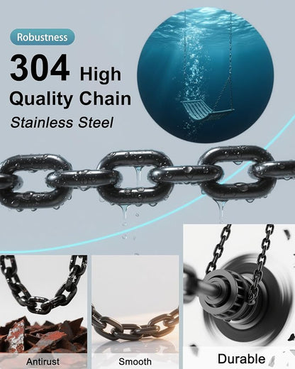 64inch Hanging Swing Chair Chain (2)+ 4 Free Quick Links, 1000LB Load Bearing,Indoor and Outdoor Playground Swings, Hammocks, Sandbags Swing Chains (Blue, 2 Pack 64 Inch)