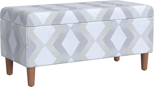 HomePop Malmo 36" Storage Bench - Natural Woven Geo