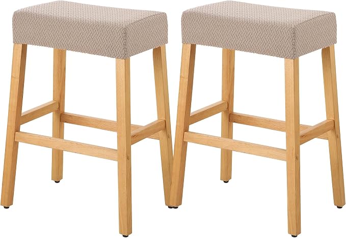 YISUN Stool Covers Rectangle - 2 Pack Stretch Waterproof Saddle Seat Cover Counter Bar Stools Bar Chairs Covers Kitchen Island Chairs Cushion Protector