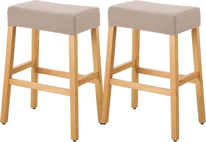 YISUN Stool Covers Rectangle - 2 Pack Stretch Waterproof Saddle Seat Cover Counter Bar Stools Bar Chairs Covers Kitchen Island Chairs Cushion Protector