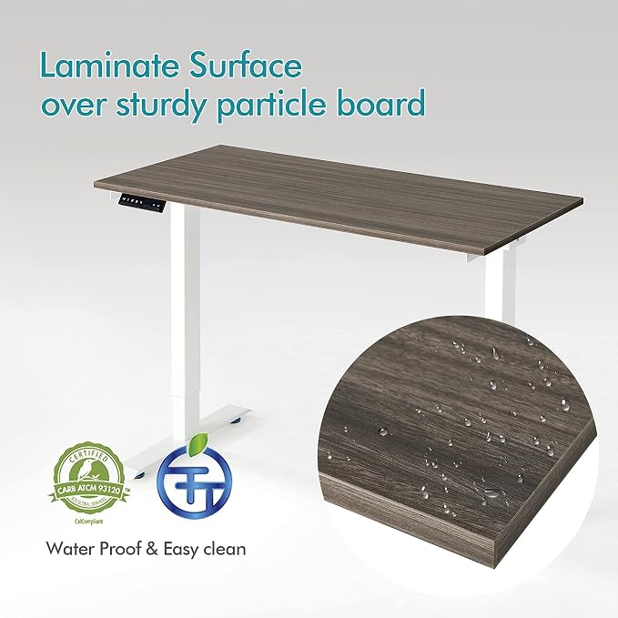Kaboon Universal Tabletop 59.1"x23.62", Solid One-Piece Melamine Table Top, Double Desk L-Desk DIY, Home and Office Countertop,Eucalyptus