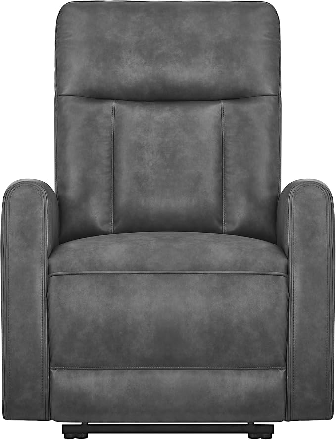 KISLOT Wall Hugger Power Recliner Chair with USB & Type-C Ports Faux Leather Recliner 135° Reclining Small Space Electric Sofa for RV Living Room Bedroom