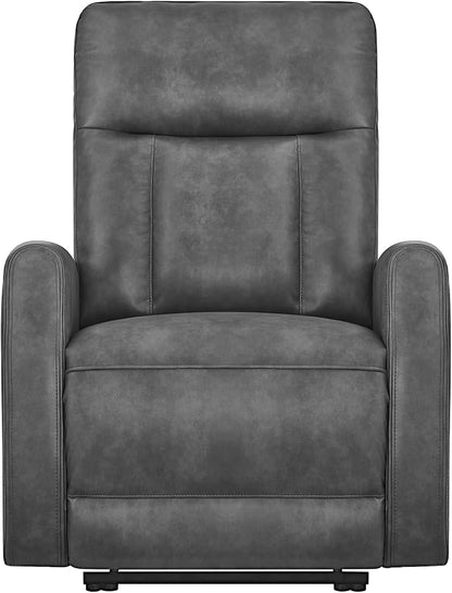 KISLOT Wall Hugger Power Recliner Chair with USB & Type-C Ports Faux Leather Recliner 135° Reclining Small Space Electric Sofa for RV Living Room Bedroom