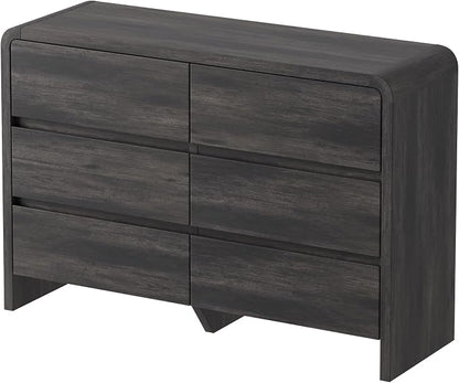 AMERLIFE Drawer Tall Dresser for Bedroom, Modern Storage Cabinet with Anti-Tip Kit, Rounded Corners & Easy Assembly, White Wood Chest for Closet, Living Room, Nursery, Easy Assembly, Black