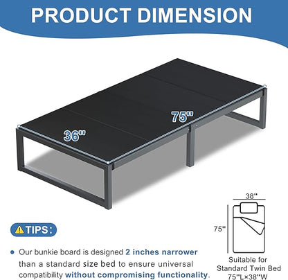 Lutown-Teen Bunkie Board Twin 2 Pack Under Mattress High-Density Polymer Twin Bunkie Board Anti-Sag, Breathable, Moisture Resistant, Noise Minimizing