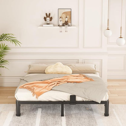 Bilily 6 Inch Low Bed Frame King with Round Corner Legs,3500 LBS Heavy Duty Low Profile King Size Bed Frame Metal Platform, No Box Spring Needed, Easy Assembly, Noise-Free, Headboard Compatible,Black