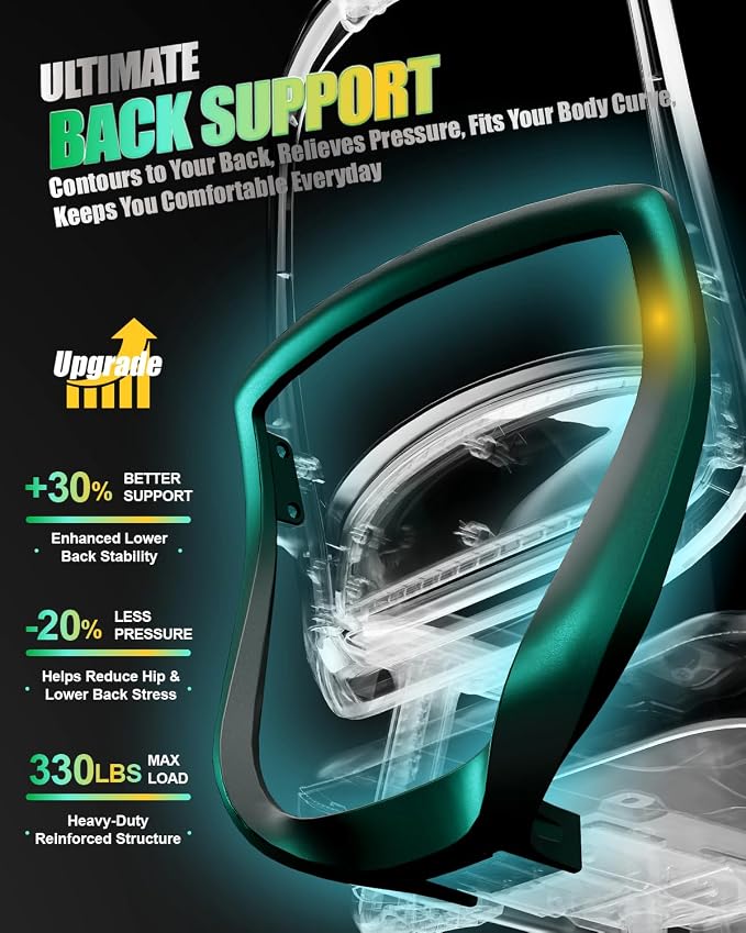 Ergonomic Office Chair, Home Office Desk Chairs, 3D Lumbar Support High Back Desk Chair, Comfortable Computer Chair & Gaming Chair for Office & Home - Black