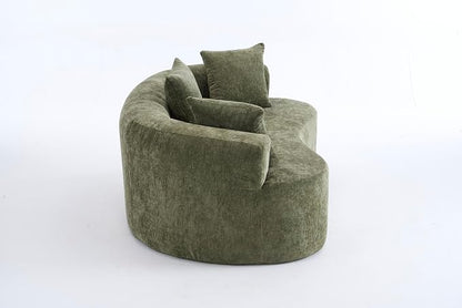 79" Curved Loveseat Sofa in a Box for Living Room, Modern Boneless Loveseat Couch Chenille Deep Seat Cloud Floor Couch with 3 Throw Pillows for Small Spaces, No Assembly Needed | Breathable material