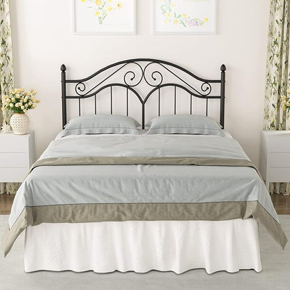 Headboard for Queen Size Bed Frame Vintage Bed Metal Headboard Only | Platform Bed Headboard,Height Adjustable,Sturdy and Stable,Easy Assembly,Black