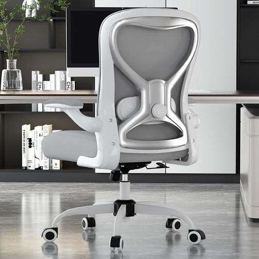 Office Desk Chair with Ergonomic Lumbar Support, Extra-Thick Seat Cushion, Flip-up Arms, Breathable Mesh Back, Computer Task Chair for Home Office