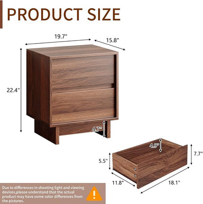 CHUWELL 3-Piece Bedroom Dresser Set-9 Drawer Dresser & 2 Nightstands,63" Wide Walnut Dresser and Night Stands with Solid Wood Cylindrical Legs,Rustic Wooden Storage for Bedroom
