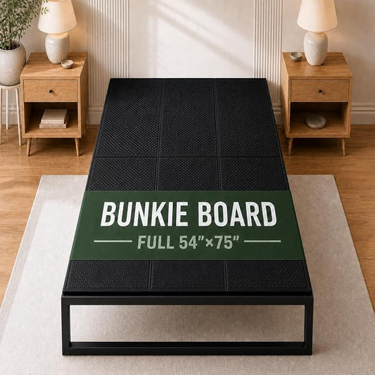 DFAN 54"×75" Bunkie Board Full Size – Double Sided Non-Slip Breathable Bed Support, Anti-Sag Full Bed Slats Support Under Mattress for Slatted Bed Frame Base, Metal Frames, Sofa Beds, Foldable Black
