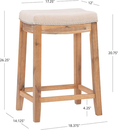 Linon Home Décor Kingston Acacia Counter Stool, Brown