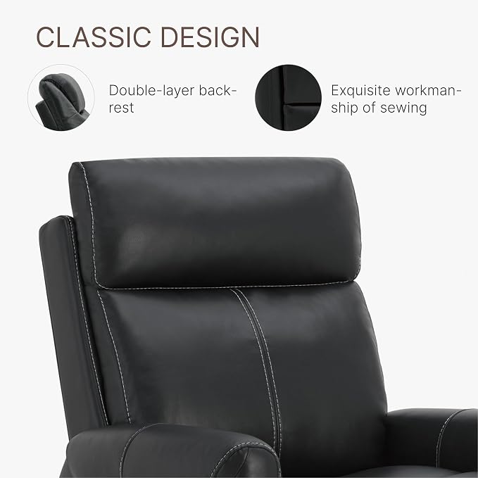 KISLOT Leather Recliner Chair for Adults Wall Hugger RV Recliner with USB Charging Ports Electric Power Reclining Sofa for Living Room Home Theater Seating Bedroom