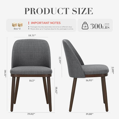 COLAMY Upholstered Dining Chairs Set of 4, Modern Kitchen Chairs with Back, Leather Side Dining Room Chairs with Wood Legs for Kitchen Dining Room Restaurant,Light Grey