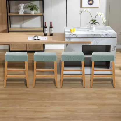 YISUN Stool Covers Rectangle - 4 Pack Stretch Waterproof Saddle Seat Cover Counter Bar Stools Bar Chairs Covers Kitchen Island Chairs Cushion Protector