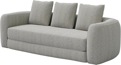 Curved Convertible Futon Sofa Bed,Modern Boneless Sleeper Couch,Curved Modern 3 Seater Cloud Couch