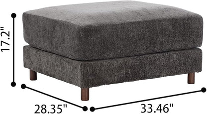 Oversized L Shaped Sectional Couch for Living Room, Extra Large Deep Seat Modular Sectional Sofa with Washable Covers, Modern Cloud Couch for Apartment, Bedroom (Gray, Ottoman)