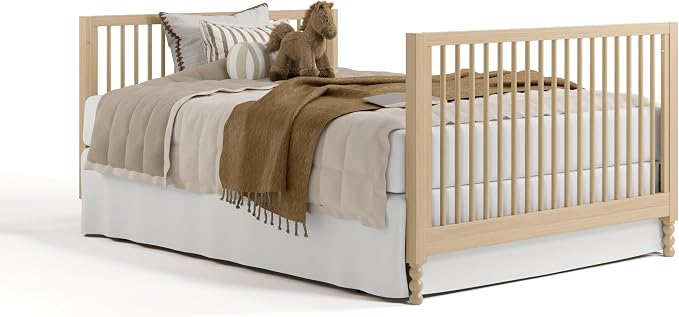 Storkcraft Rio 5-in-1 Convertible Crib and Toddler Guardrail – GREENGUARD Gold Certified, Toddler Bed Conversion Kit Included, Fits Baby Crib Mattress, Converts to Full Bed (Driftwood)