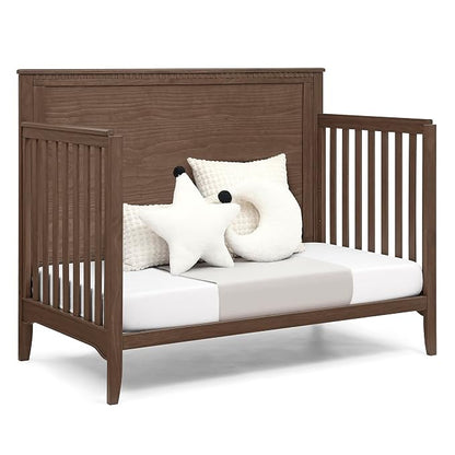 Delta Children Kendall 6-in1 Convertible Crib - Converts from Baby Crib to Toddler Bed, Daybed, Sofa Bed and Full-Size Bed with and Without Footboard, Fits Full-Size Crib Mattress, Teak Brown