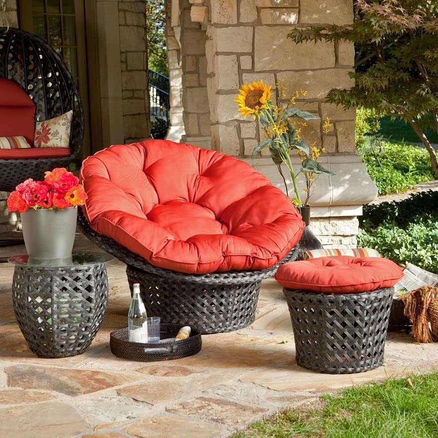 Lifup Water Resistant Papasan Chair Cushion Red Round 51"