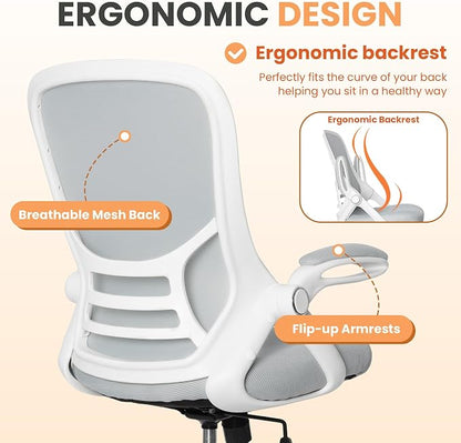 HYLONE Drafting Chair Tall Office, Ergonomic Standing Desk Stool Adjustable Drafting Chair Big Tall Drafting Office Chair White