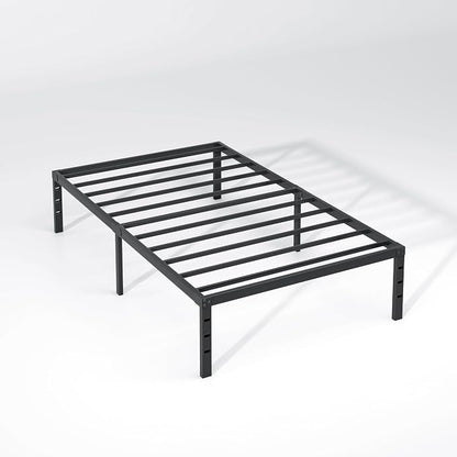 NEW JETO Metal Bed Frame,Twin Size Bed Frame with Storage Space,Heavy Duty Sturdy Mattress Foundation,Easy Assembly,No Box Spring Needed, Black,12 Inch,Twin