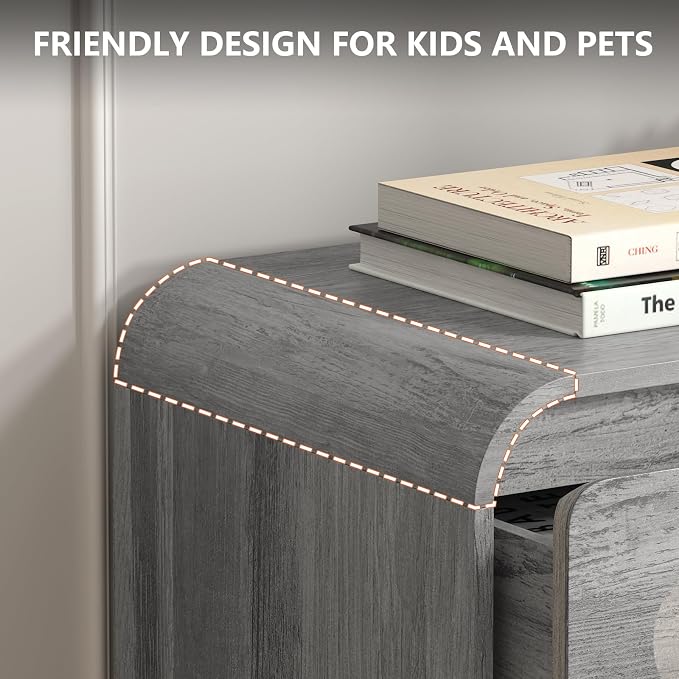 9 Drawer Dresser and Nightstand Sets for Bedroom, 3 Piece Bedroom Set | Wood 9 Drawer Dresser & Night Stand Set of 2, Large Chest of Drawers Modern Storage Cabinet Bedroom Furniture Set, Grey