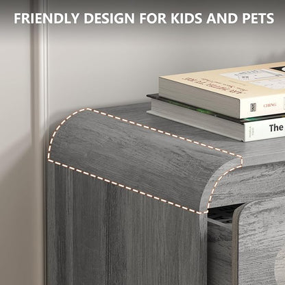 9 Drawer Dresser and Nightstand Sets for Bedroom, 3 Piece Bedroom Set | Wood 9 Drawer Dresser & Night Stand Set of 2, Large Chest of Drawers Modern Storage Cabinet Bedroom Furniture Set, Grey