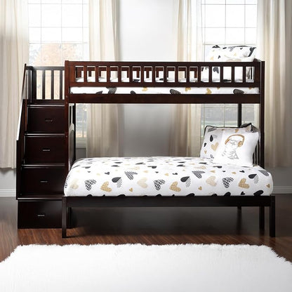 AFI, Westbrook Staircase Bunk Bed Twin Over Full, Espresso
