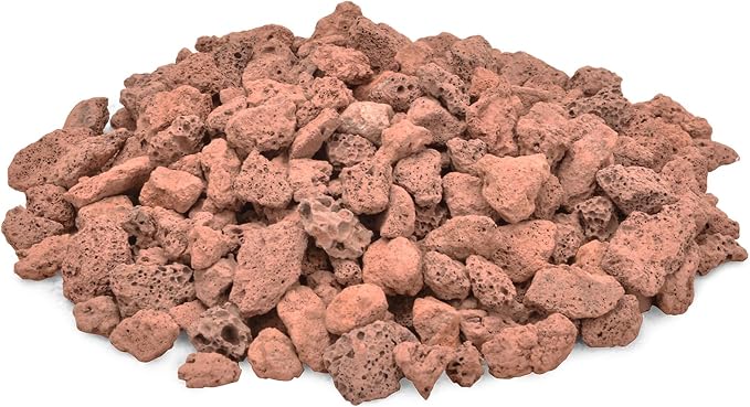 Skyflame 3/8" - 3/4" Red Natural Stones Lava Rock Granules for Gas Fire Pits, Fireplaces, Gas Log Sets, BBQ Grills, Garden Landscaping Decorations,Cultivation of Potted Plants, 10LB
