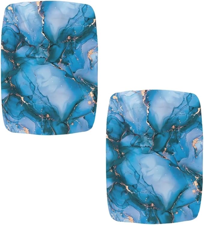 Blue Marble Bar Stool Seat Covers Rectangle Set of 2 Bench Covers Slipcover Counter Height Bar Stools Slipcovers Counter Stool Covers Saddle Seat Cover