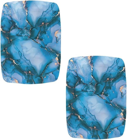 Blue Marble Bar Stool Seat Covers Rectangle Set of 2 Bench Covers Slipcover Counter Height Bar Stools Slipcovers Counter Stool Covers Saddle Seat Cover