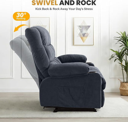 BOSMILLER Reclining Loveseat with Cup Holders for Living Room 2 Seat Manual Loveseat Recliner with Side Pocket
