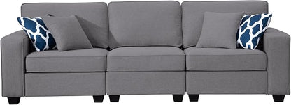 Legend Vansen Oversized Modular Sectional Sofa,U/L‑Shaped Reversible Couch with Ottoman,Deep Seat Plush Polyester Sofa for Living Room,6‑Seater,Dark Grey