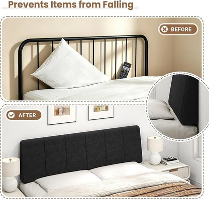 Queen Size Headboard Only-No Assembly, Upholstered Headboard Queen Size Linen Fabric Modern Style Headboards Extra-Thick, Black