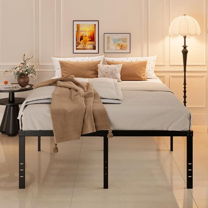 Maenizi 20 Inch King Bed Frame No Box Spring Needed, Heavy Duty King Platform Bed Frame Support Up to 3000 lbs, Easy Assembly, Noise Free, Black