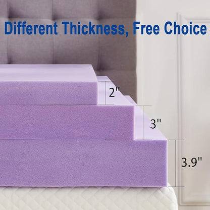 SINWEEK 3.8 Inch Gel Memory Foam Mattress Topper Ventilated Soft Pressure Relieve Mattress Pad, Breathable Bed Topper, CertiPUR-US Certified, Twin Size
