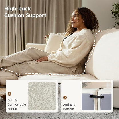Oversized Modular Sectional Sofa, Boneless Cloud Couch with L-Shaped Chaise, Upholstered Deep Seat Comfy Couch for Living Room, No Assembly | for Living Room