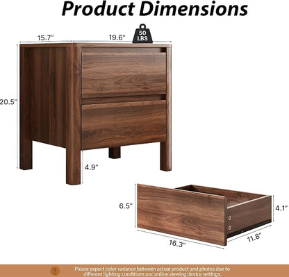 MAISONARIA Walnut 3-Piece Dresser Bedroom Set, 9 Drawers Dresser & 2 Drawer Nightstands with Hidden Handles, Wood Chest of Drawers for Bedroom, Living Room, Entryway