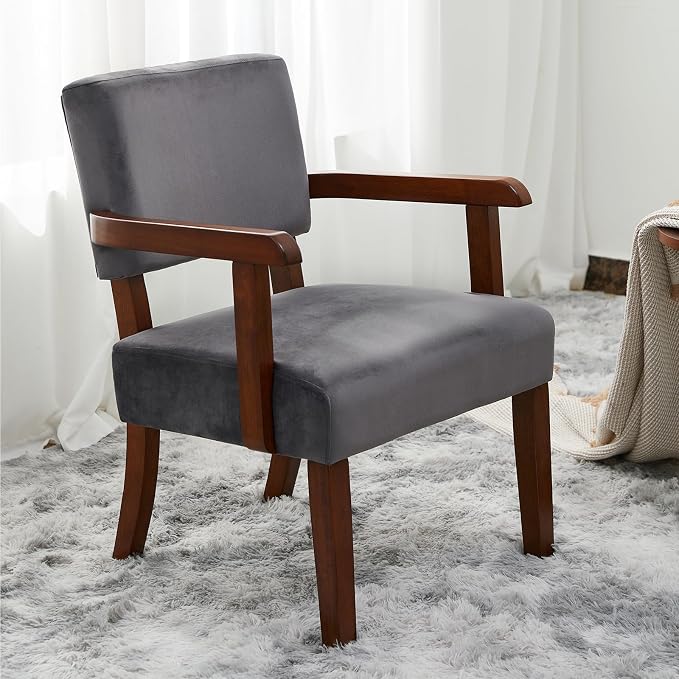 FAGAGA Modern Accent Chair, Upholstered Living Room Chairs with Wood Frame, Oversized Reading Armchair for Bedroom Waiting Room