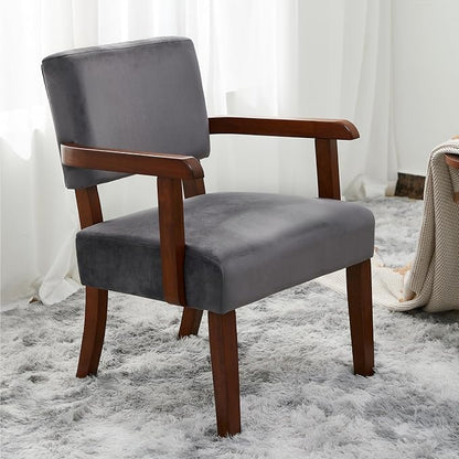 FAGAGA Modern Accent Chair, Upholstered Living Room Chairs with Wood Frame, Oversized Reading Armchair for Bedroom Waiting Room