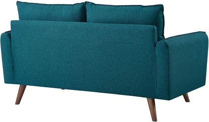 Modway Revive Contemporary Modern Fabric Upholstered Loveseat In Teal