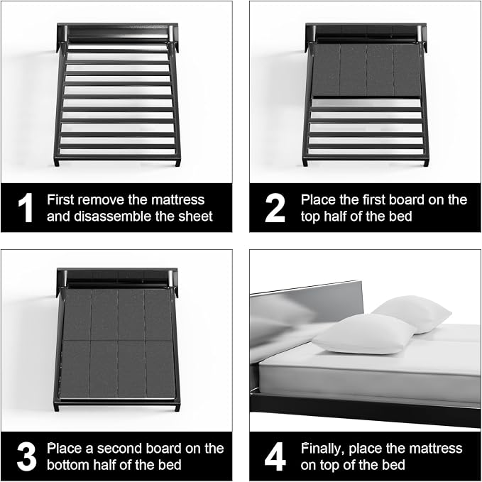 Imperius Breathable, Noise Minimizing, Moisture Resistant Bunkieboards,Low Profile Bed Support,Large Double Bed 10mm Bunkie Board, Folding Spring Box, Light and Thin,Queen Size 60x80''