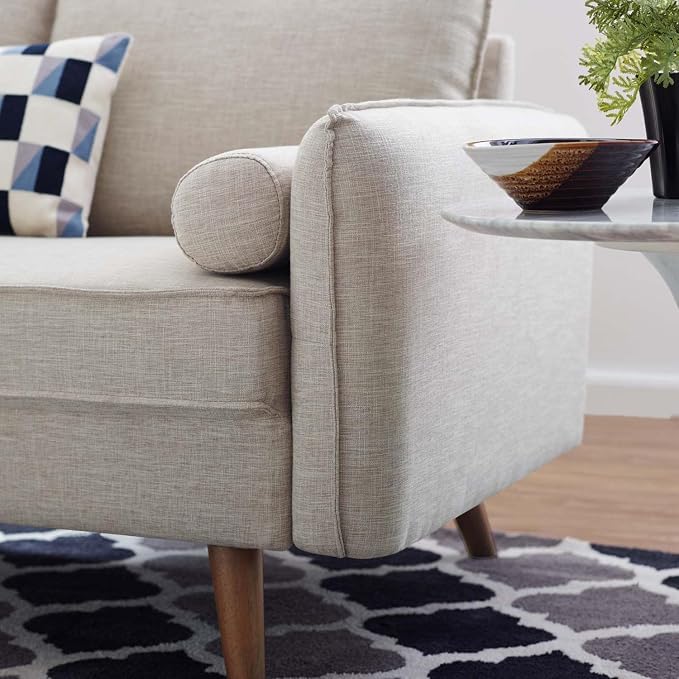 Modway EEI-3091 Revive Contemporary Modern Fabric Upholstered Loveseat In Beige